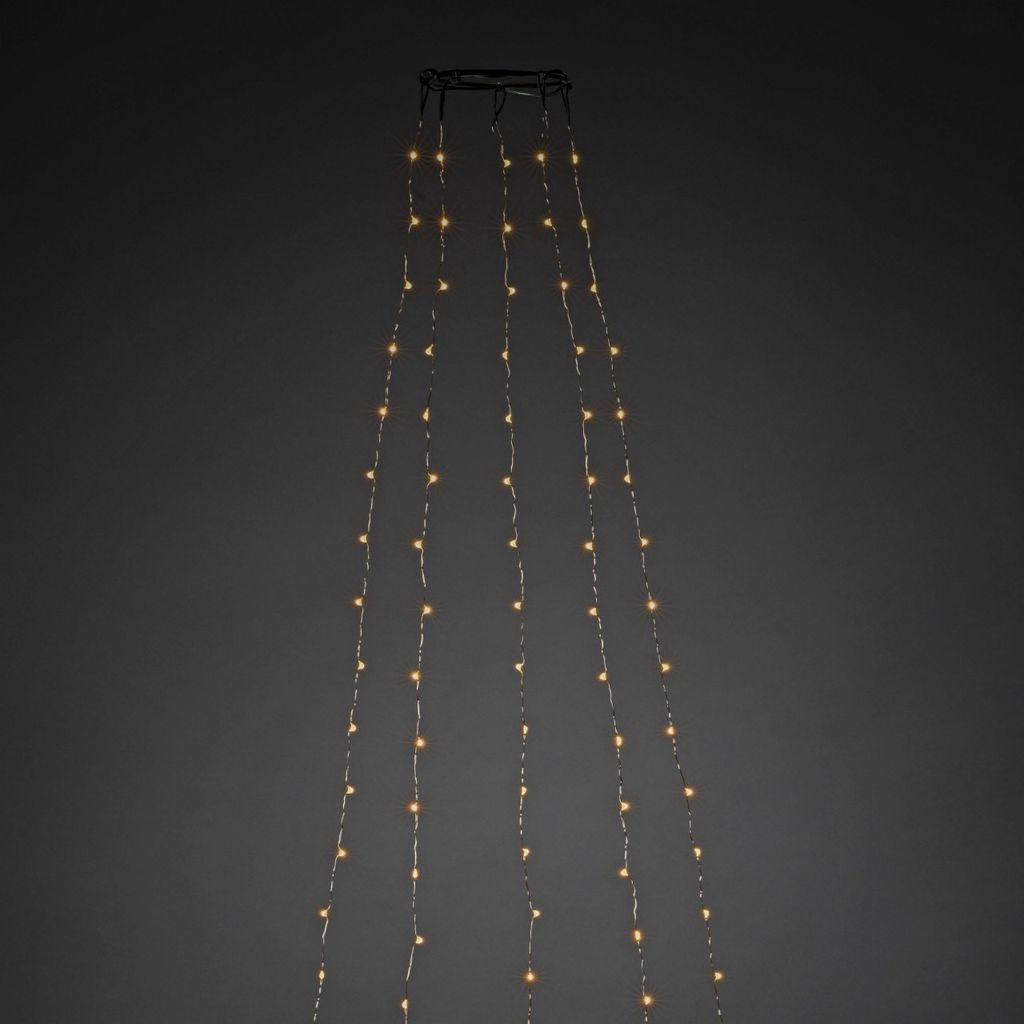 Konstsmide Weihnachtsbeleuchtung LED Baummantel Ring Tropfen 5Stränge à 48 Dioden