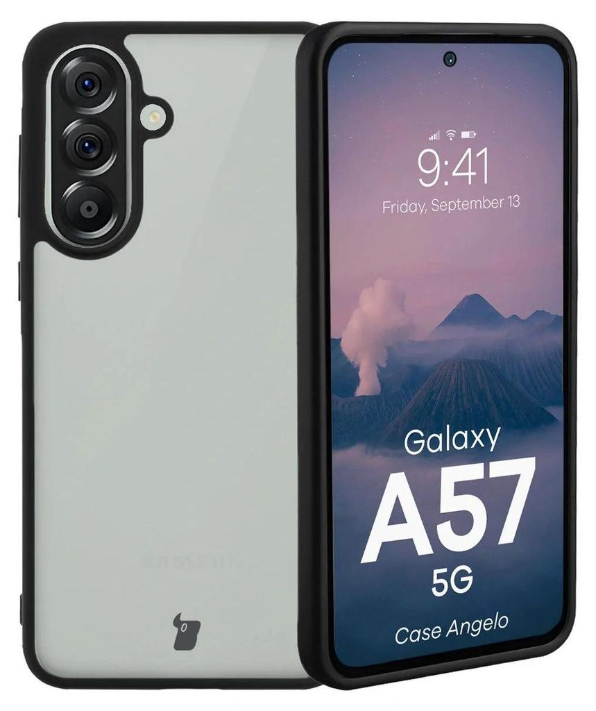 Handyhülle für Galaxy A57 5G, Bizon Case Angelo, Getönte mit schwarzem Rahmen