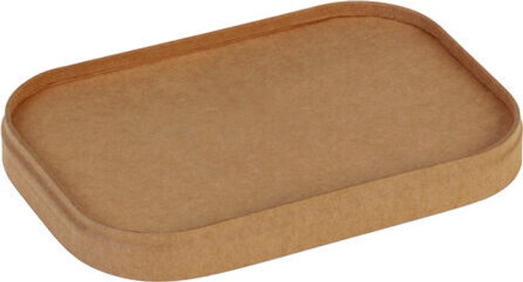 50x Deckel aus Kraftpapier für Pappschalen rechteckig 173x120mm