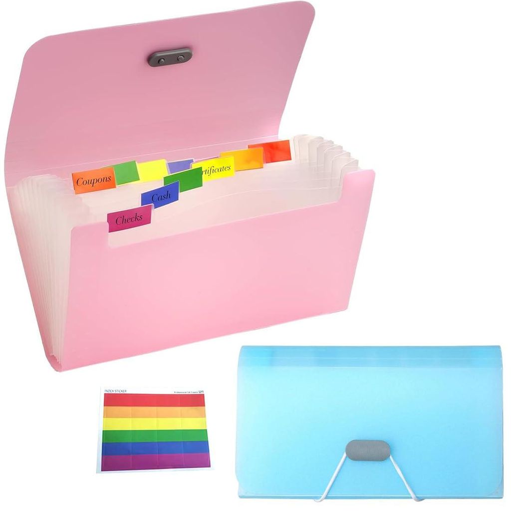 Karteikartenbox im A6-Format mit 13 Fächern, wasserdicht, beschreibbar, platzsparend, für Rechnungen, Karteikarten und Gutscheine.