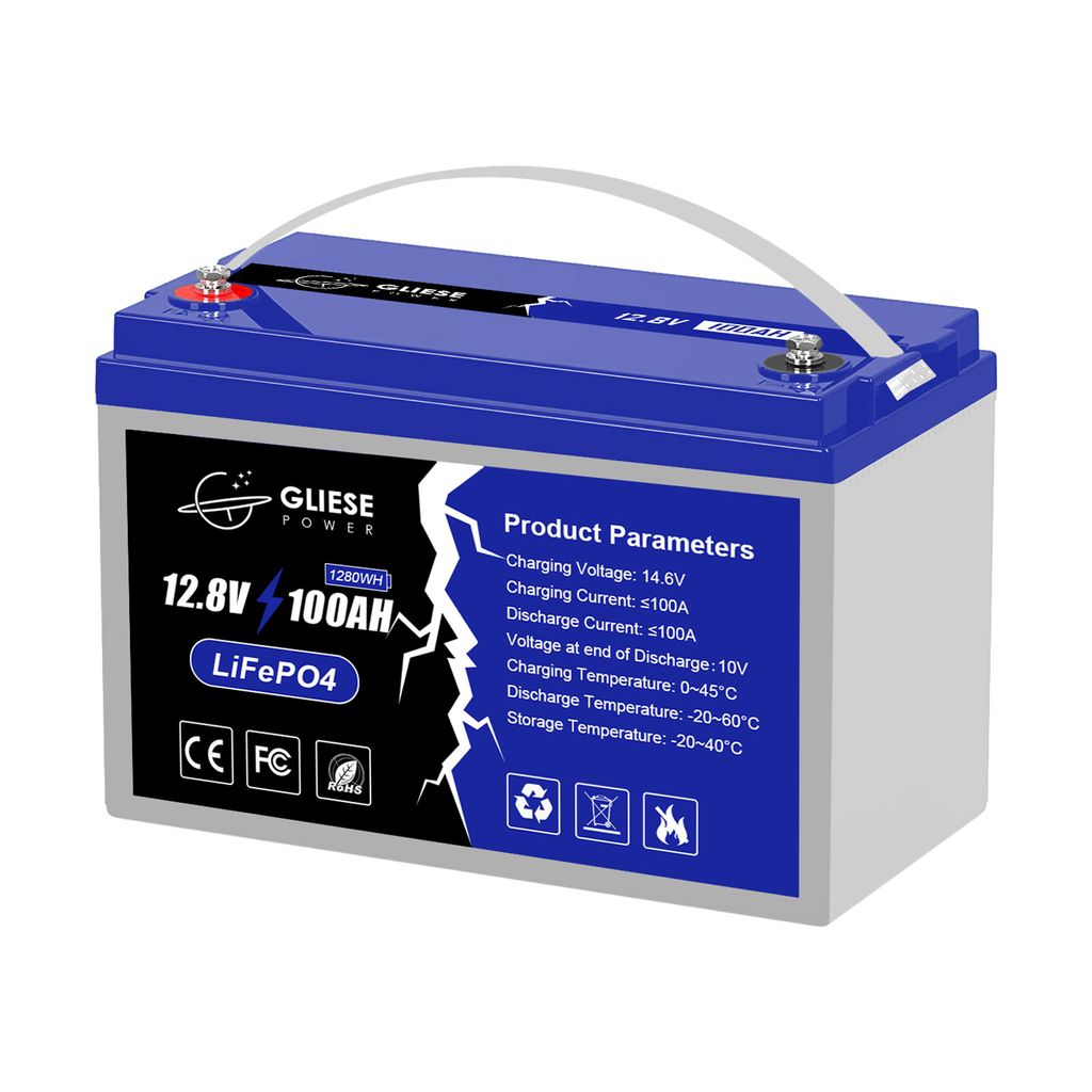 100AH Lithium Batterie 12V / 1,28KWh LiFePo4 Iced Energy mit