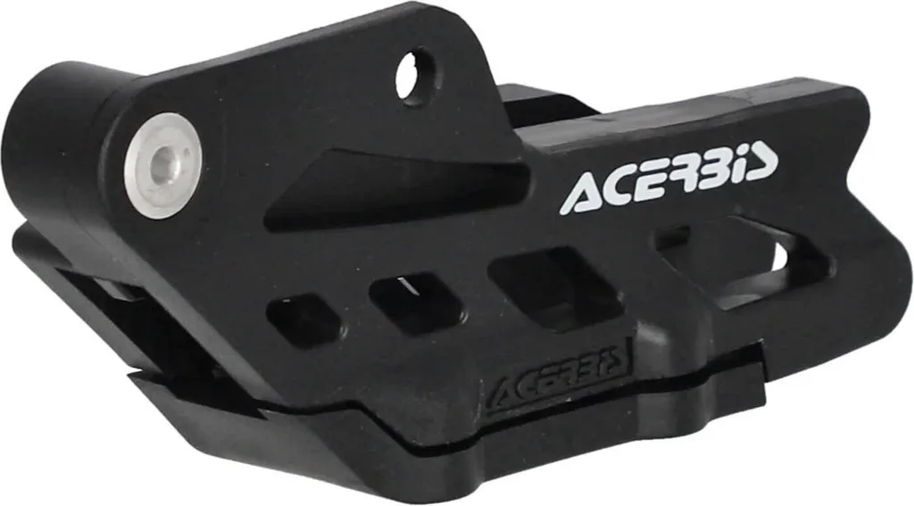 Évitez le déraillement : Bloc guide-chaîne Acerbis noir pour moto Aprilia