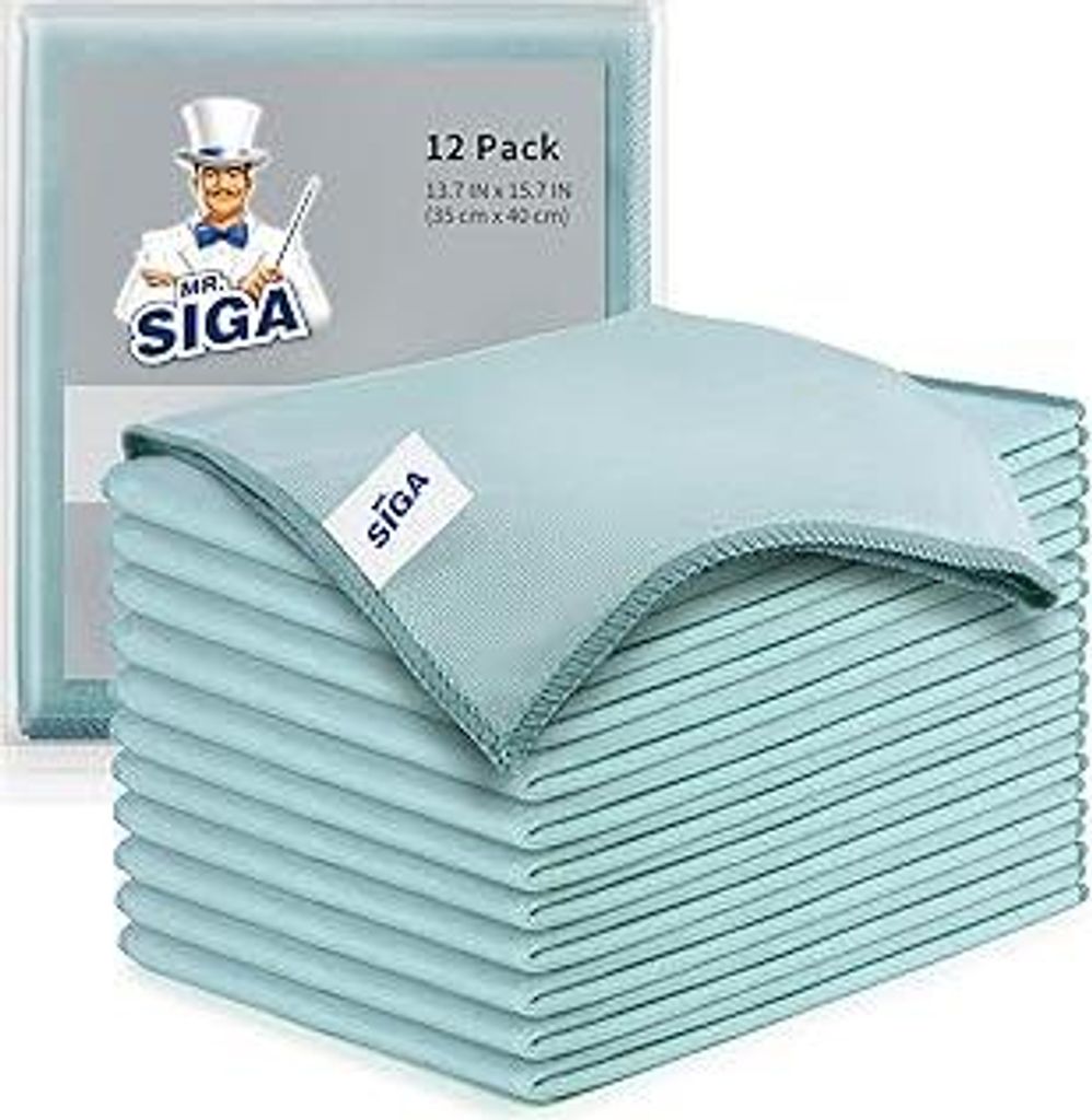MR.SIGA Ultrafein Mikrofaser Reinigungstücher Lappen Putztücher Fensterputztuch Fenster Tücher Mikrofasertücher Geschirrtücher für Scheiben &...