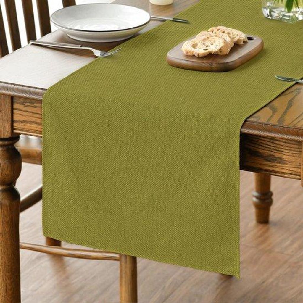 Grüne Tischdecke, waschbar, 40x180 cm, Innen- und Feiertischdeko