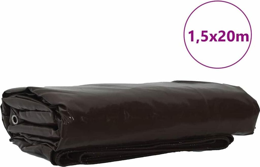 vidaXL Plane 650g / m² Braun 1,5 x 20 m Canvas mit PVC-Beschichtung