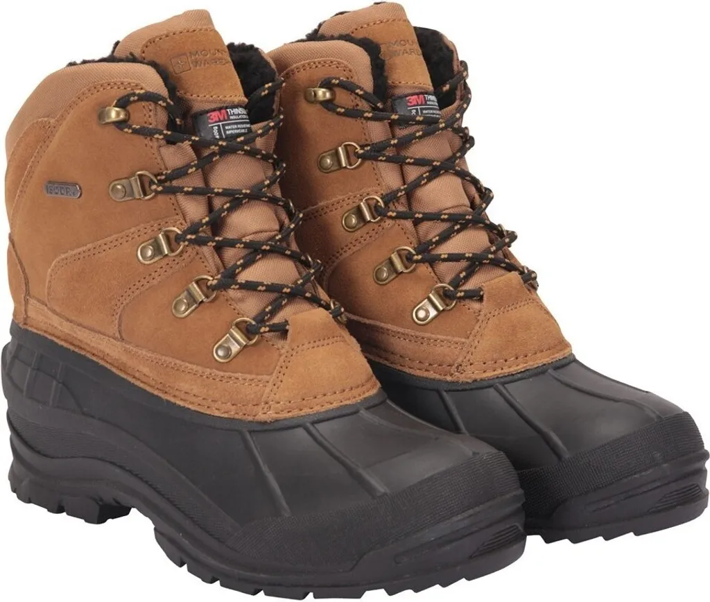Bottes de Neige Antidérapantes Homme Range Daim Beige 44 Contre le Froid