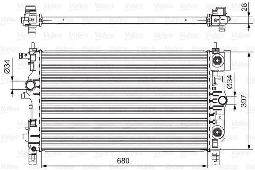 Radiateur refroidissement Valeo 701541 - Remplacez votre OE 1300306