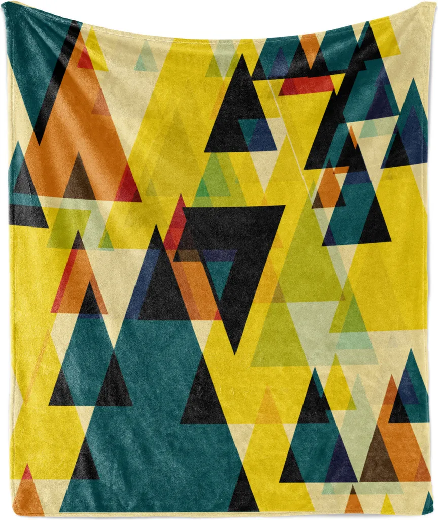 Couverture polaire douce 175 x 230 cm à imprimé géométrique coloré