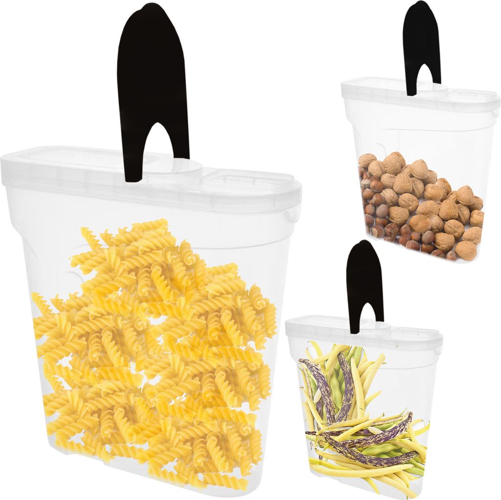 Set 3x 4 L Aufbewahrungsbox Küche Behälter aus Plastik Mit Deckel, Vorratsgläser zur Aufbewahrung Lebensmittel, Vorratsdose Küchenorganizer, Vo...