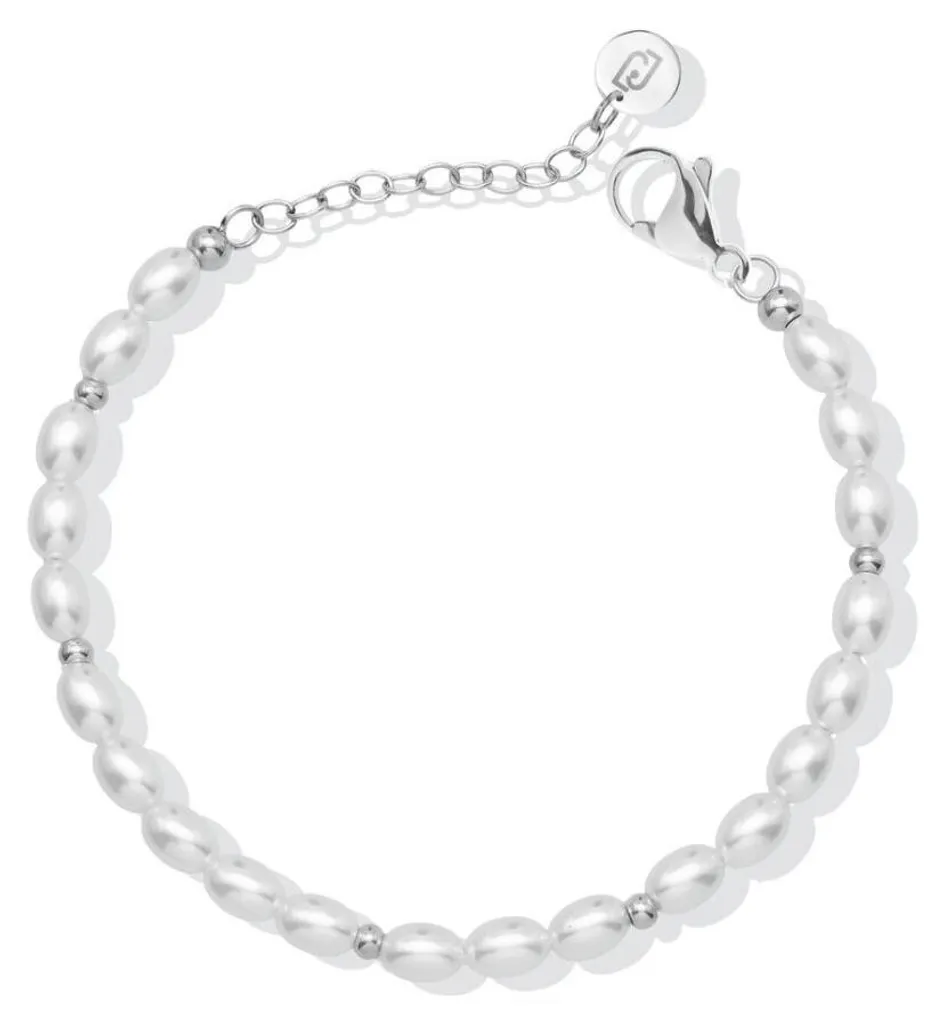 Bracelet acier robuste perle blanche LJ2847 - Bijou femme anti-terni