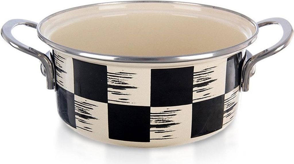 Emaillierter Topf SCHACHBRETT 18 cm, 1,5 l