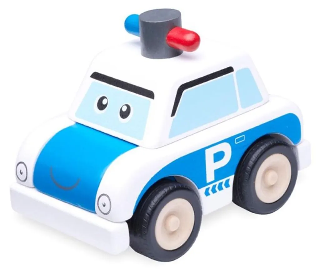 Kit Voiture de Police en Bois : Jeu Éducatif Montessori pour Enfants