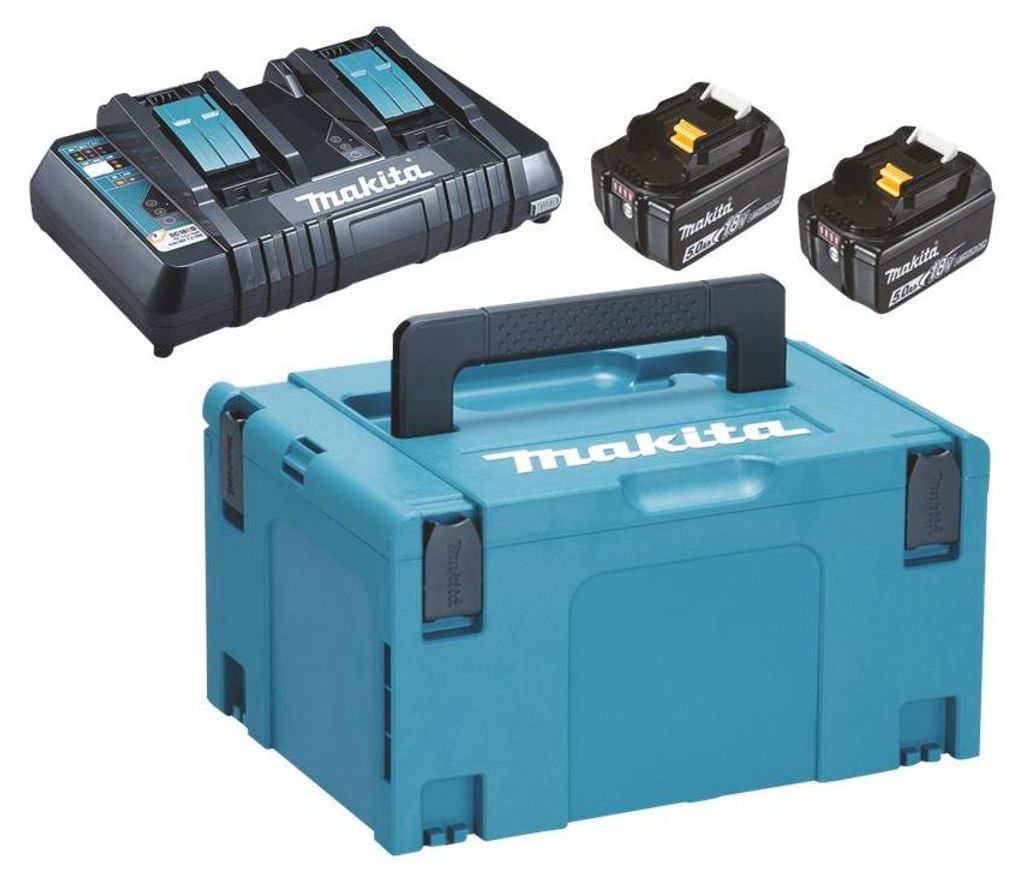 Makita Energy Kit 197629-2 2x BL1850B + DC18RD Produktbild 