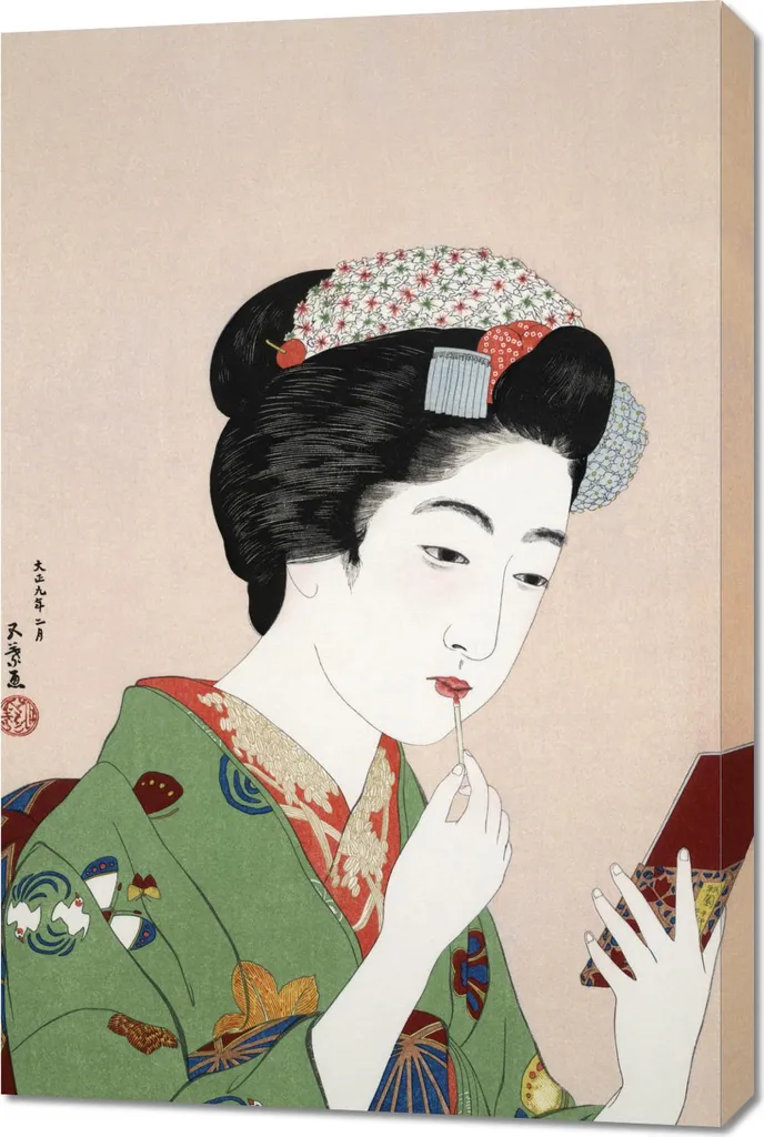 Poster Artistico 60x90 Woman Applying Rouge Goyo - Decorazione Zen
