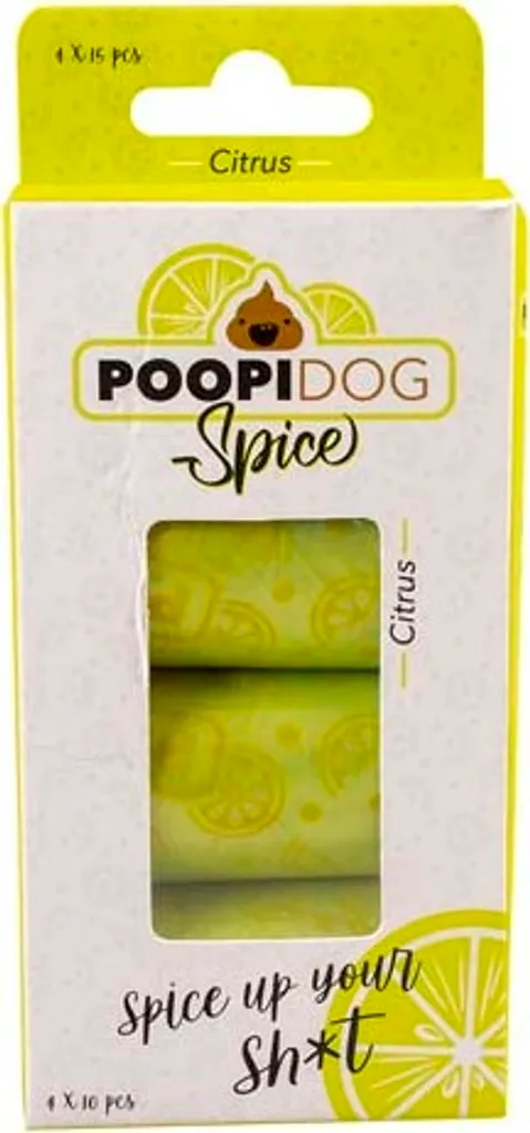 Sacchetti Feci Cane Poopidog Lime e Spezie 60 pz | Resistenza Extra