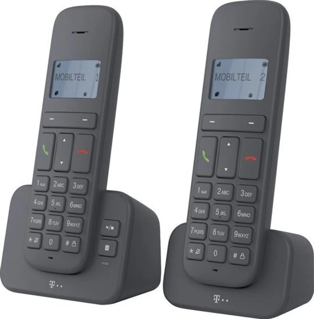 Telekom Sinus CA 37 Duo Antracite Cordless - Offerta Set 2 Telefoni