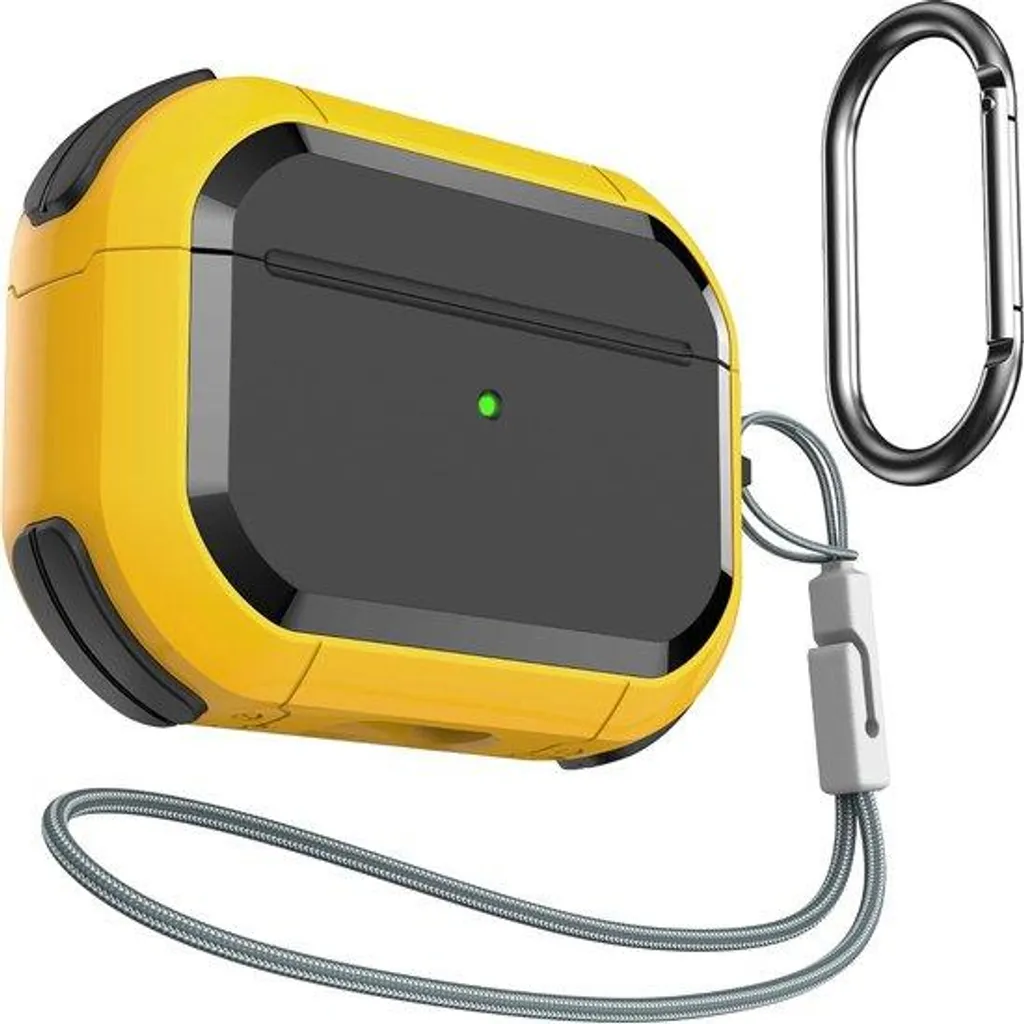 Étui AirPods Pro 2 Jaune Résistant aux Chocs avec Mousqueton Sécurisé