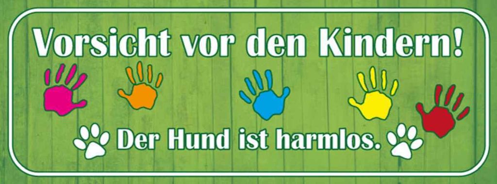 vianmo Holzschild 10x27 cm Vorsicht Kinder Hund ist harmlos Warnschild Hinweisschild