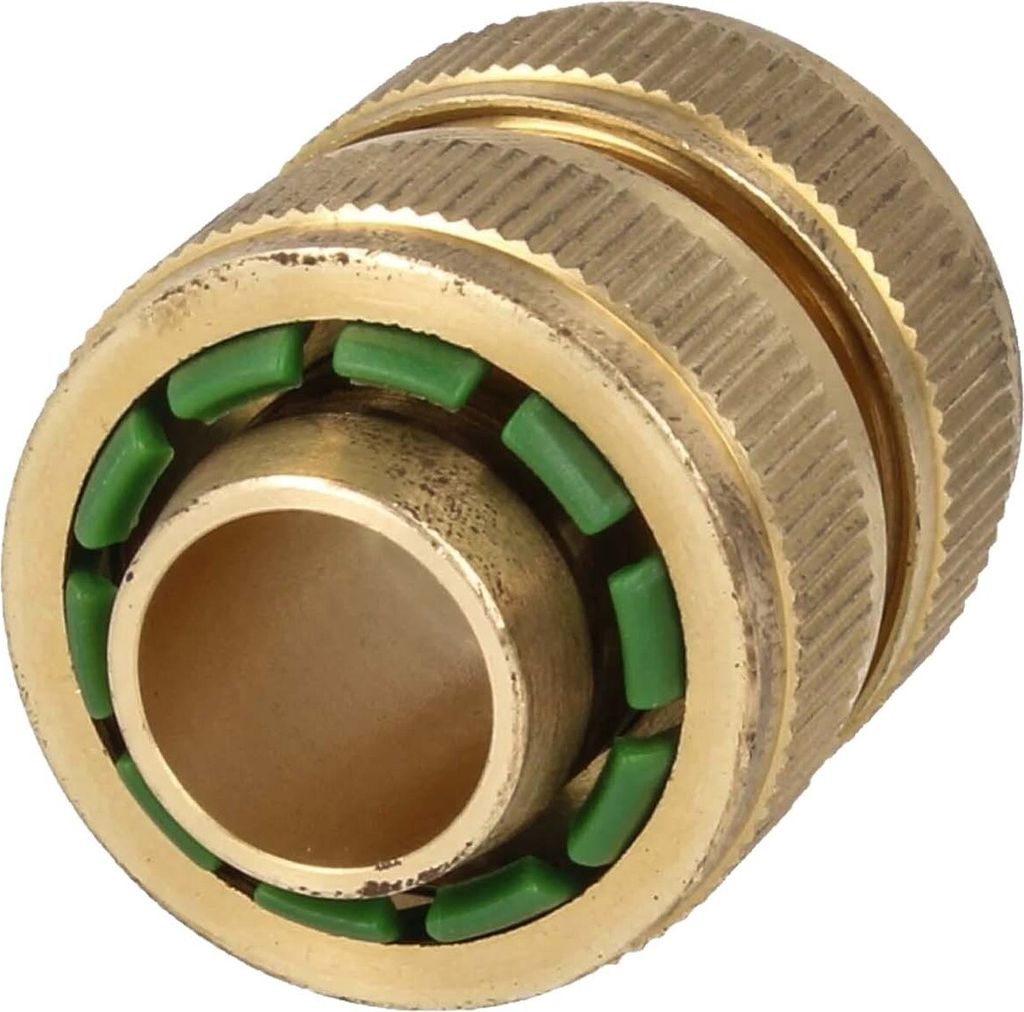 tecuro Schlauchverbinder für Wasserschläuche 3/4 Zoll (19 mm) - Messing-blank
