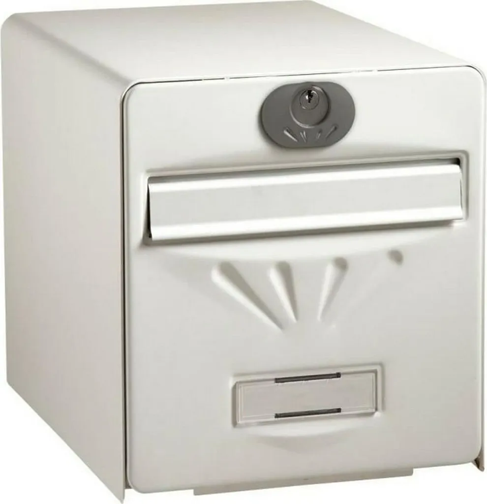 Boîte aux lettres Extérieure Grande Capacité Blanche en Inox et Verre