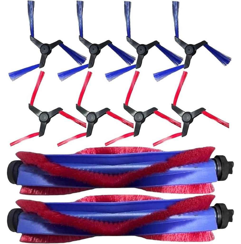 INF Ersatzbürsten-Set kompatibel mit Dyson Spot+Scrub AI – 2 Hauptbürsten, 8 Seitenbürsten, ABS + Faser + Nylon, mehrfarbig