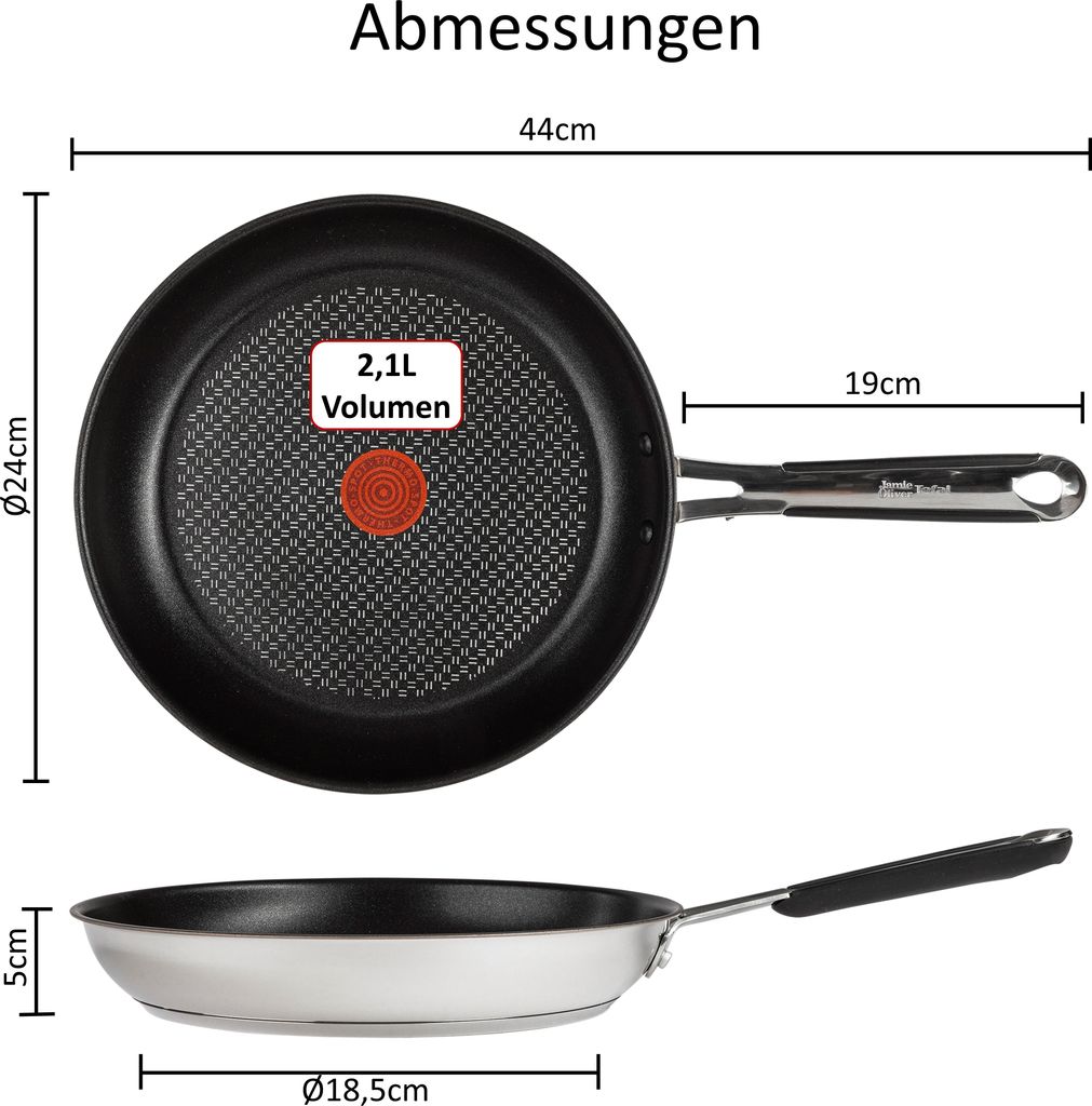 Tefal Jamie Oliver Induktionspfanne 24cm J90921 – 3tlg. Produktbild 