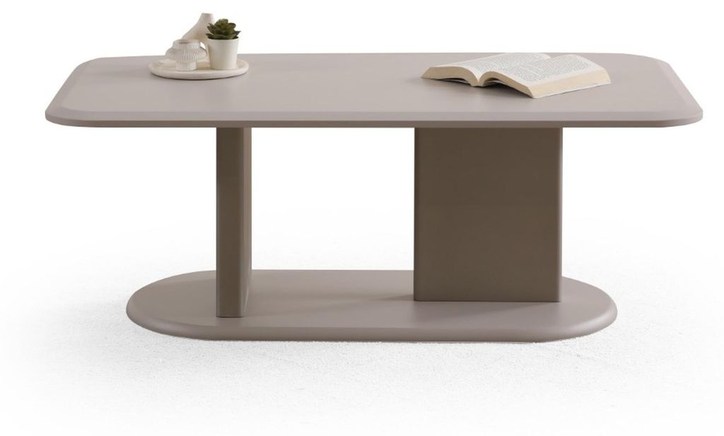 Designer Couchtisch Beiger Wohnzimmer Tisch r Holztisch