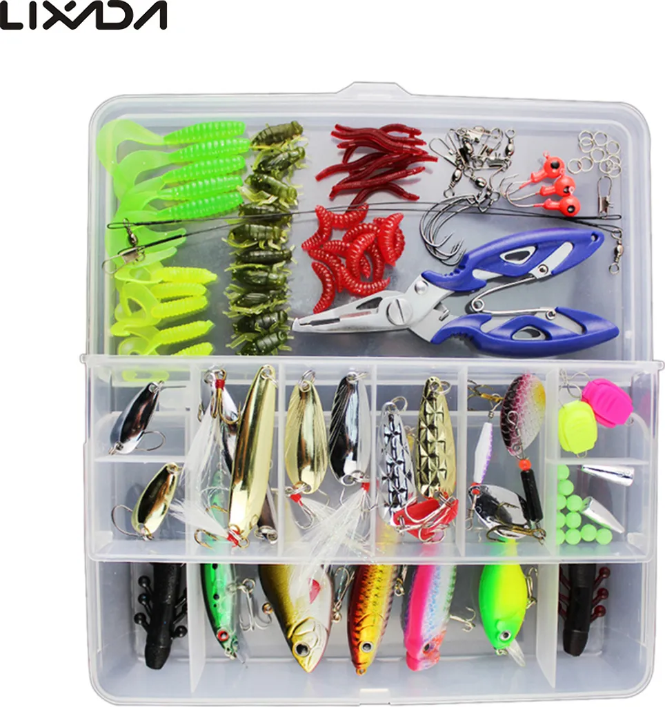 Kit leurres de pêche 101 pièces multi-usages avec boîte de transport VIB