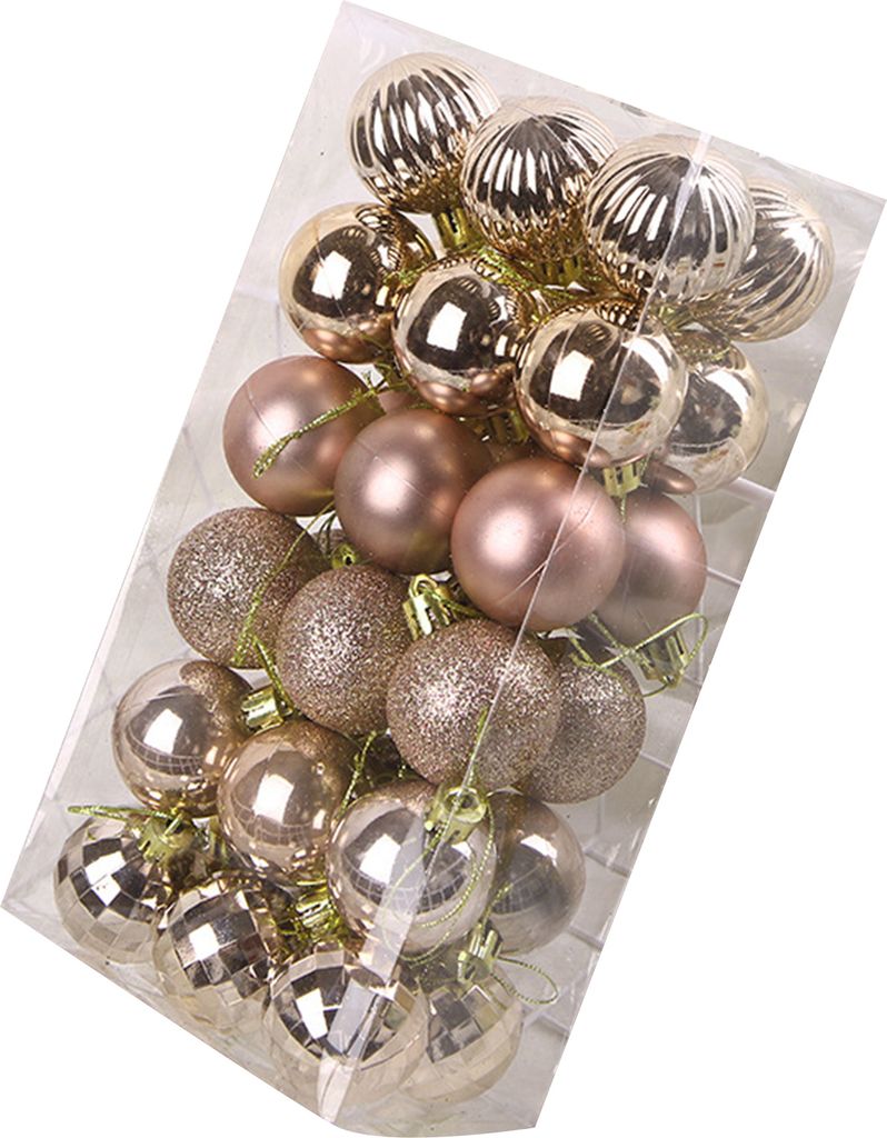 36pcs 4cm Weihnachtsanhänger Elektroplatten feine Verarbeitung mit hängenden Lochfarben farbfast Unbreakable Weihnachts -Ornament Accessoire Hän...