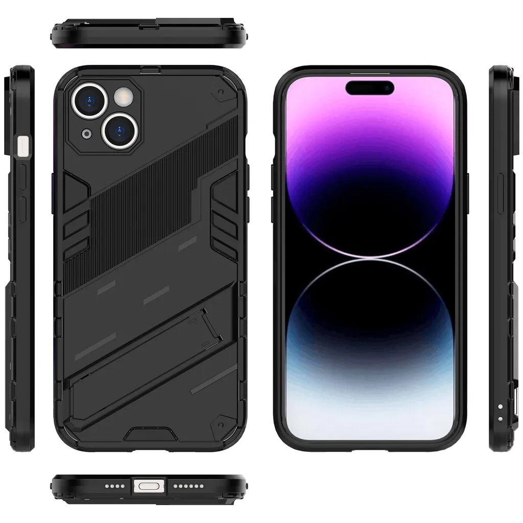 Custodia Longlayss Per IPhone 14 Plus Con Pois, Design Carino Per Donna, Antiurto, Doppio Strato TPU E PC, Sottile, Colore Nero