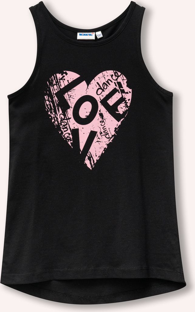 Mädchen Tanktop Love - Schwarz - 152