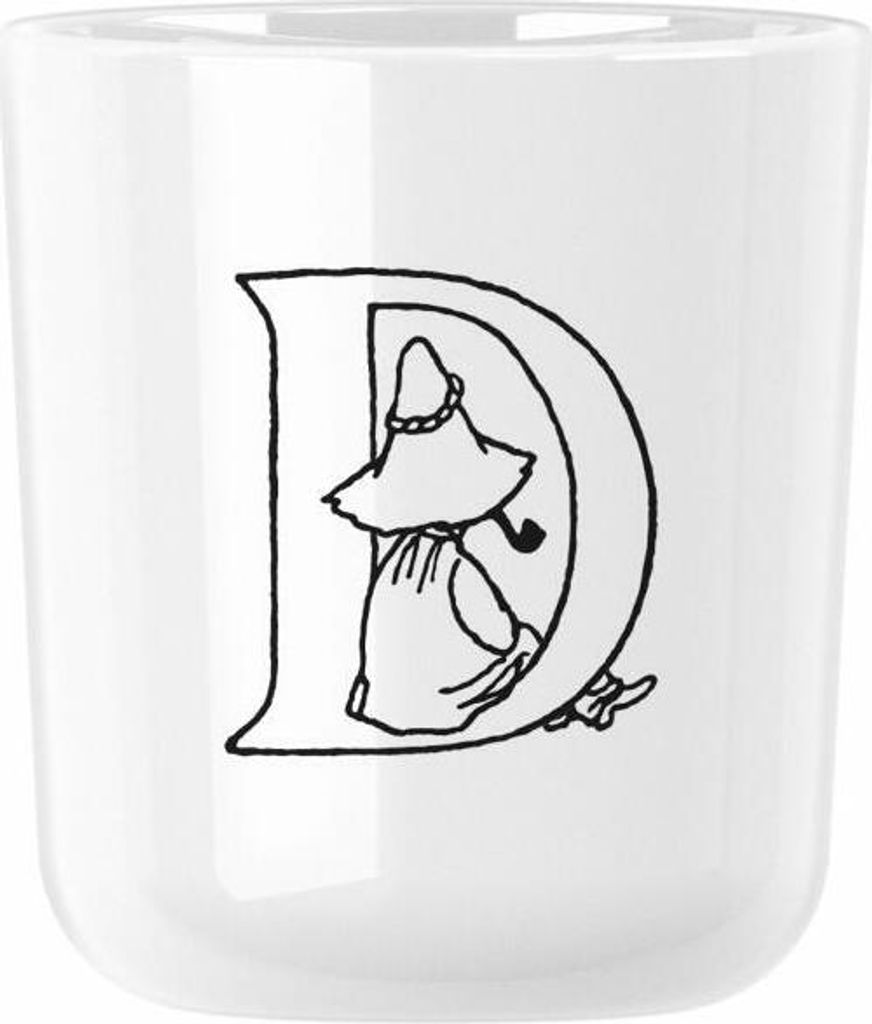 Rig-Tig Tasse Moomin ABC - D, Becher mit Buchstabe, Kunststoff, Weiß, 200 ml, Z00706-D