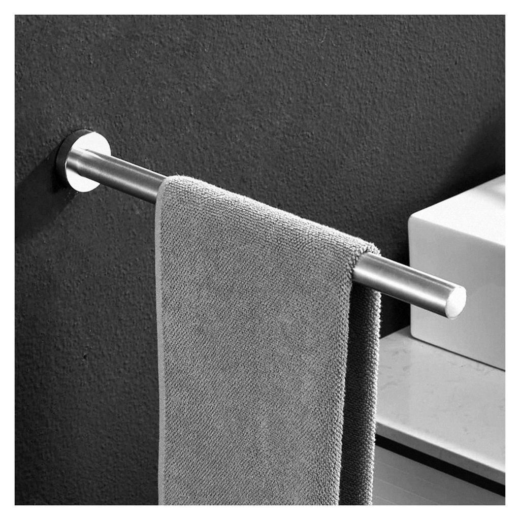 Handtuchhalter aus Edelstahl zur Wandmontage - 40 cm Handtuchstange gebürstet, rostfrei, für Badezimmer und Küche (Silber, einarmig)