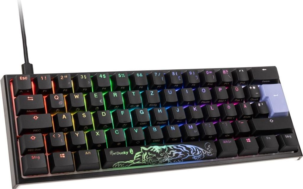 Ducky 4711394394809 Ducky One 2 Pro Mini Gaming Tastatur RGB LED Cherry Blue mechanische Tastatur Schwarz