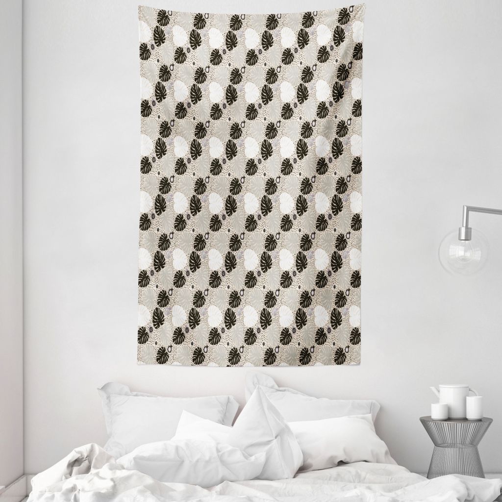 ABAKUHAUS Tropisch Wandteppich und Tagesdecke, Hawaii Flora Monsteras aus Weiches Mikrofaser Stoff Waschbar ohne Verblassen Digitaldruck, 140 x 230...