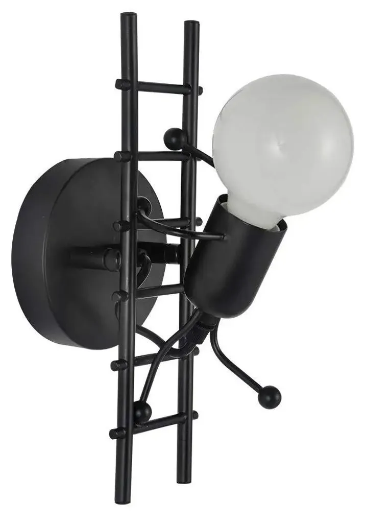 Applique murale métal noir avec interrupteur douille E26 220V chic