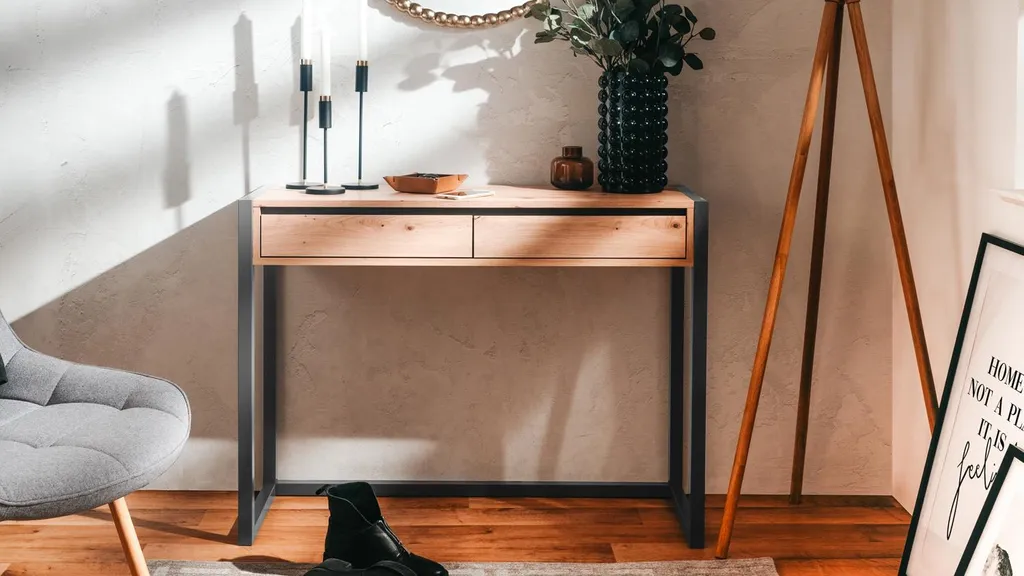 Table d'appoint Console Denver Artisan Oak et Anthracite Style Industriel - 11