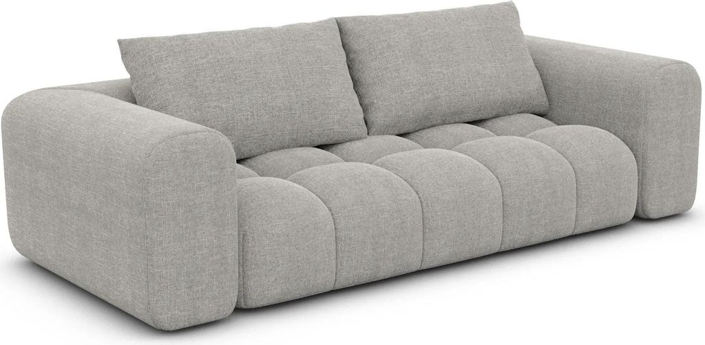 Strukturstoff 3-Sitzer Couch Lavera Hellgrau