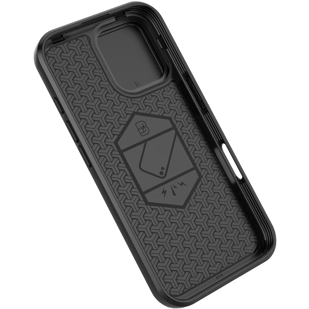Cover Rugged iPhone 16 Plus Grigio: Doppio Strato con Stand e Slider Cam - 7