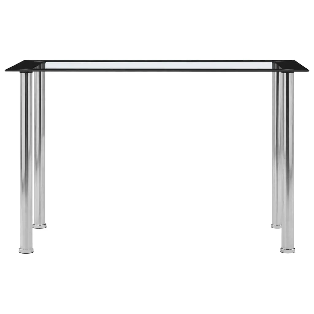 Table de salle à manger vidaXL noire et transparente 120x60x75 cm