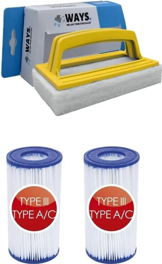 Piscina Sempre Pulita: Kit 2 Filtri Bestway III + Spazzola WAYS 58389