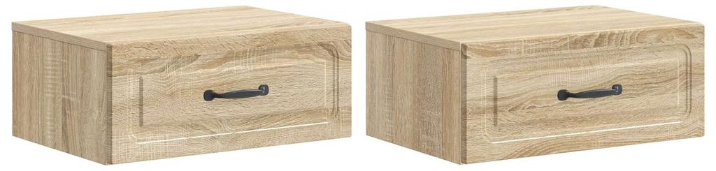 Möbel Wandmontierter Nachttisch 2 pcs Sonoma-Eiche 49 x 34,5 x 20 cmNachttische & -schränke - Nachttische & -schränke c8476