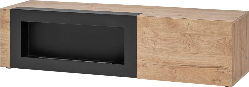 Meuble TV Cheminée INKADU Chêne Ribbeck : Confort et Gain de Place