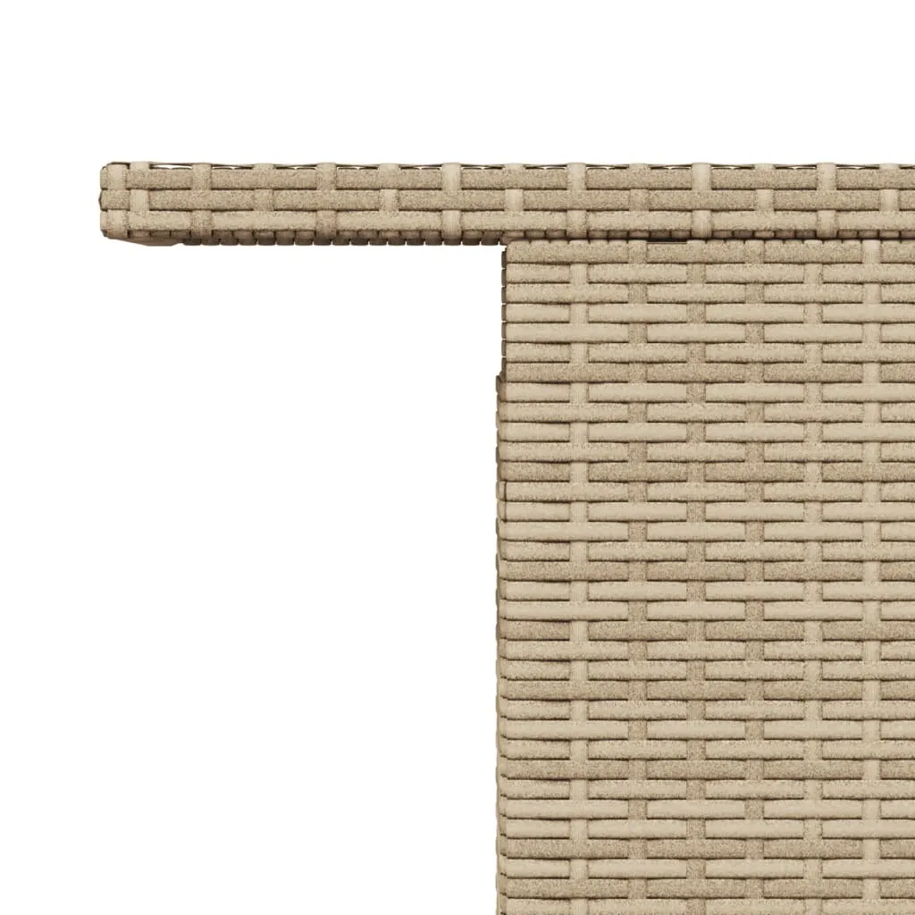 SYFAX Tavolo da Esterno 100x55x73 cm Polyrattan Beige Legno Acacia - 7