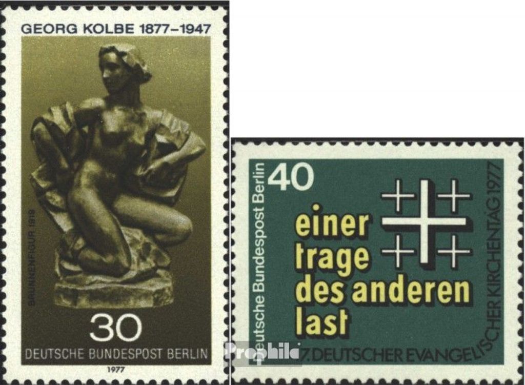 Briefmarken Berlin (West) 1977 Mi 543,548 (kompl.Ausgaben) gestempelt Kolbe