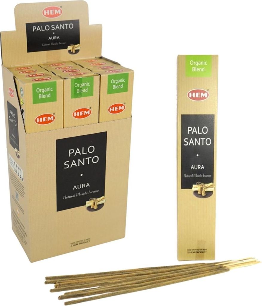 HEM Räucherstäbchen – Palo Santo – Aura Bio – 12 Packungen Produktbild 