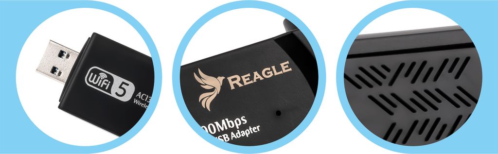 Externí síťový adaptér WI-FI USB 3.2 WiFi 1300Mbps 2,4GHz Obrázek produktu 5