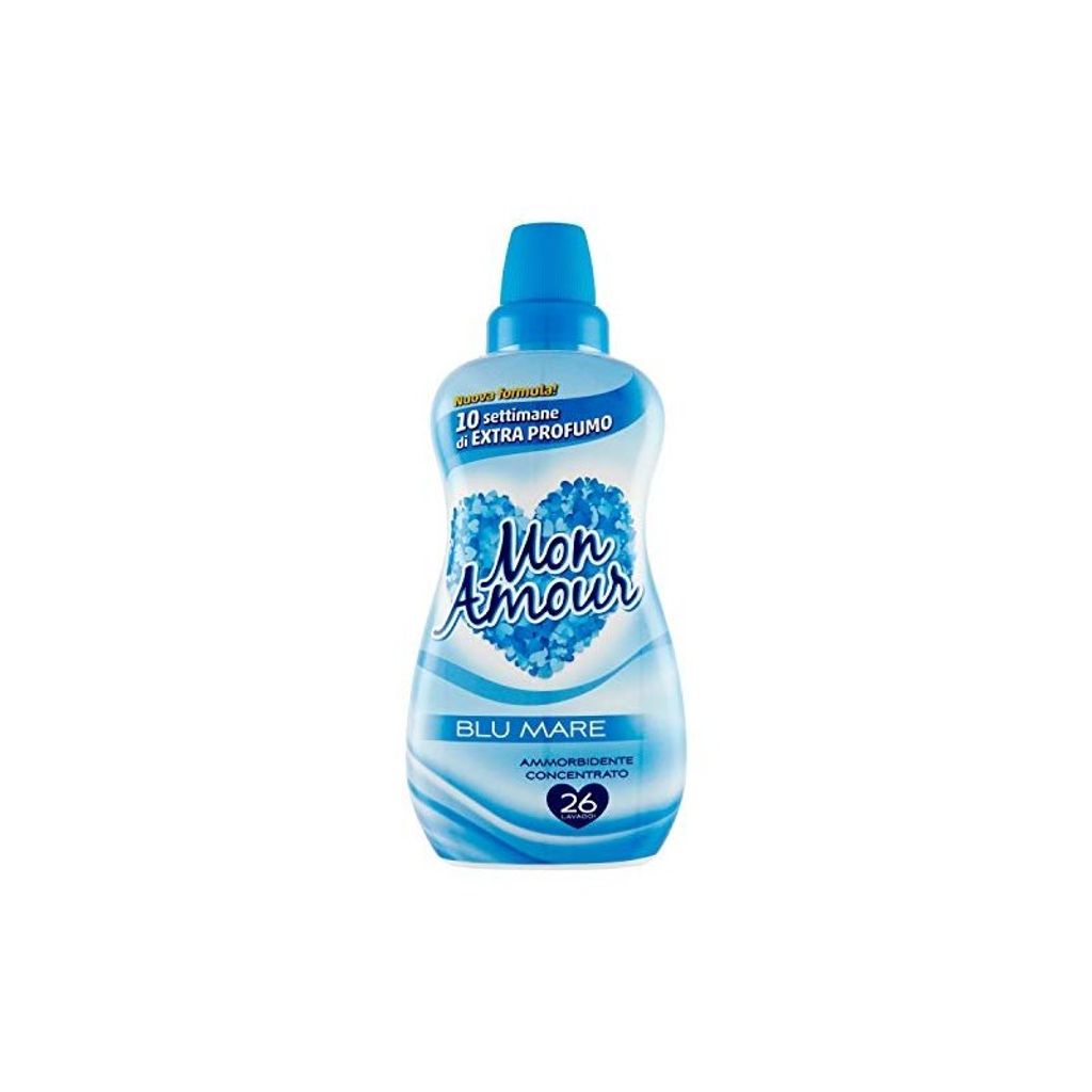 A bottle of Mon Amour Blu Mare fabric softener.