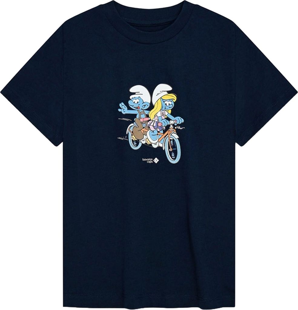 Bavarian Caps Kinder T-Shirt , Schlümpfe Trachtentandem Blau, 5-6y - 110-116