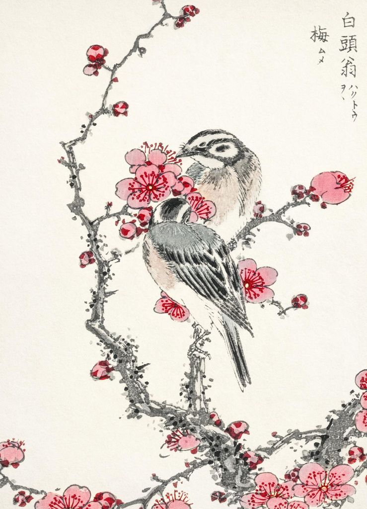 Plakat 20,5x28,4cm Fichtenbunt, Japanisches Vintage Kashu für das Wohnzimmer